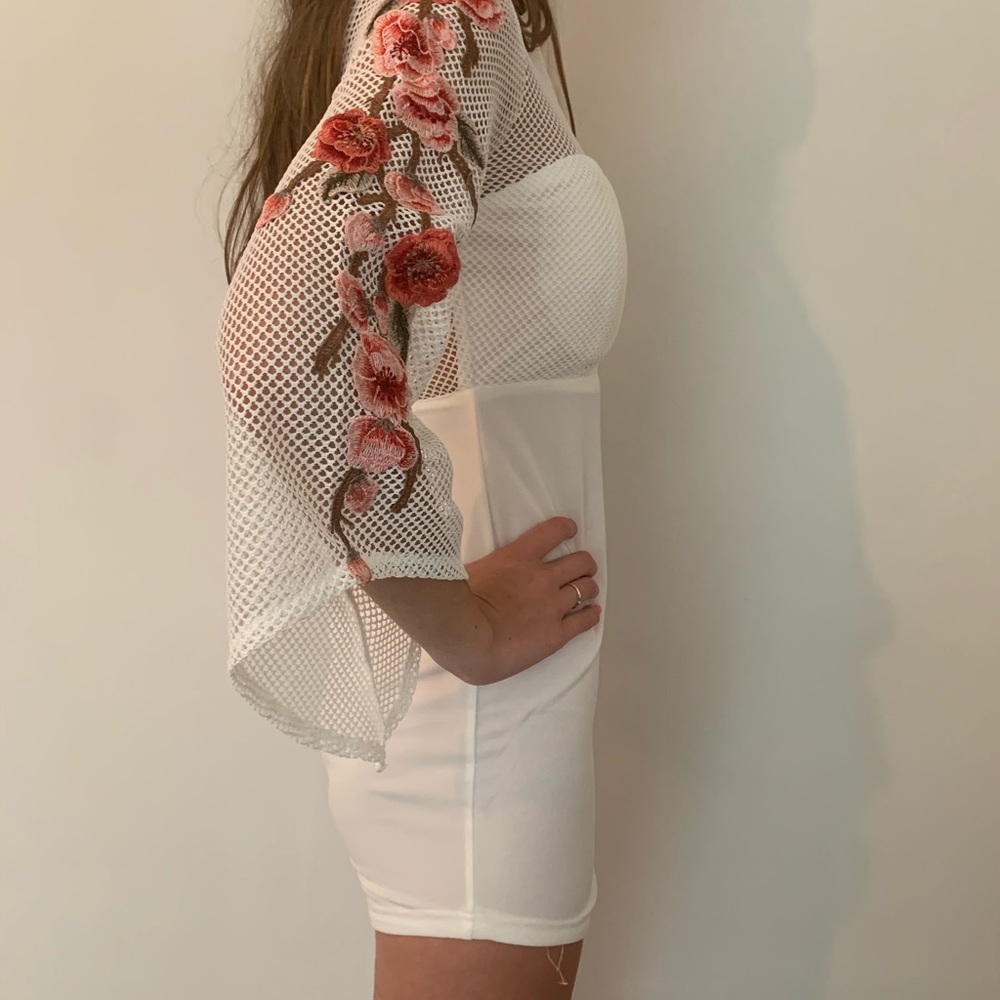 Mesh & Roses Mini Dress - Picture 2 of 5